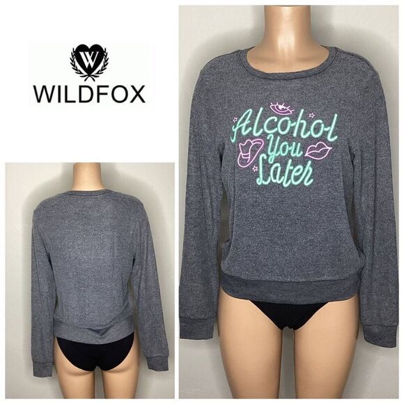 New. WILDFOX Alcohol you later sweatshirt. Small. Retails $129 - Picture 1 of 8